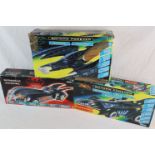 Three boxed Kenner Batman vehicles to include 1995 Batman Forever Bat Wing Bat Plane (box showing