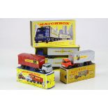 Three boxed Matchbox Lesney Major Packs to include M9 Inter State Double Freighter, M2 Articulated