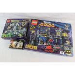 Three boxed Lego sets to include DC Super Heroes 6860 Batman, Teenage Mutant Ninja Turtles 79105