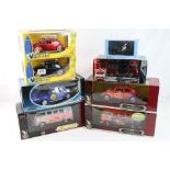 Eight boxed diecast models to include 3 x 1:18 Yatming Deluxe Edition Road Signature 1967 VW Beetle,