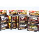 Eight boxed Corgi Fire Heroes diecast models to include CS90056, CS90065, CS90063 (box plastic