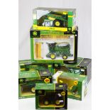 Seven boxed Britains 1:32 scale diecast John Deere agricultural models, to include nos. 5410,