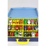 Matchbox Carry Case containing 40 x Matchbox diecast models, some play wear, gd overall