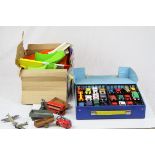 Matchbox carry Case containing 48 diecast models plus a boxed Matchbox Play Track with additional