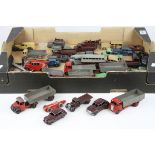Collection of early play worn Dinky diecast models to include road, planes and commercial examples