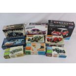 Eight plastic model kits to include 2 x 1:32 Matchbox PK-301 & PK-304, 3 x 1:32 Pyro C348-100,