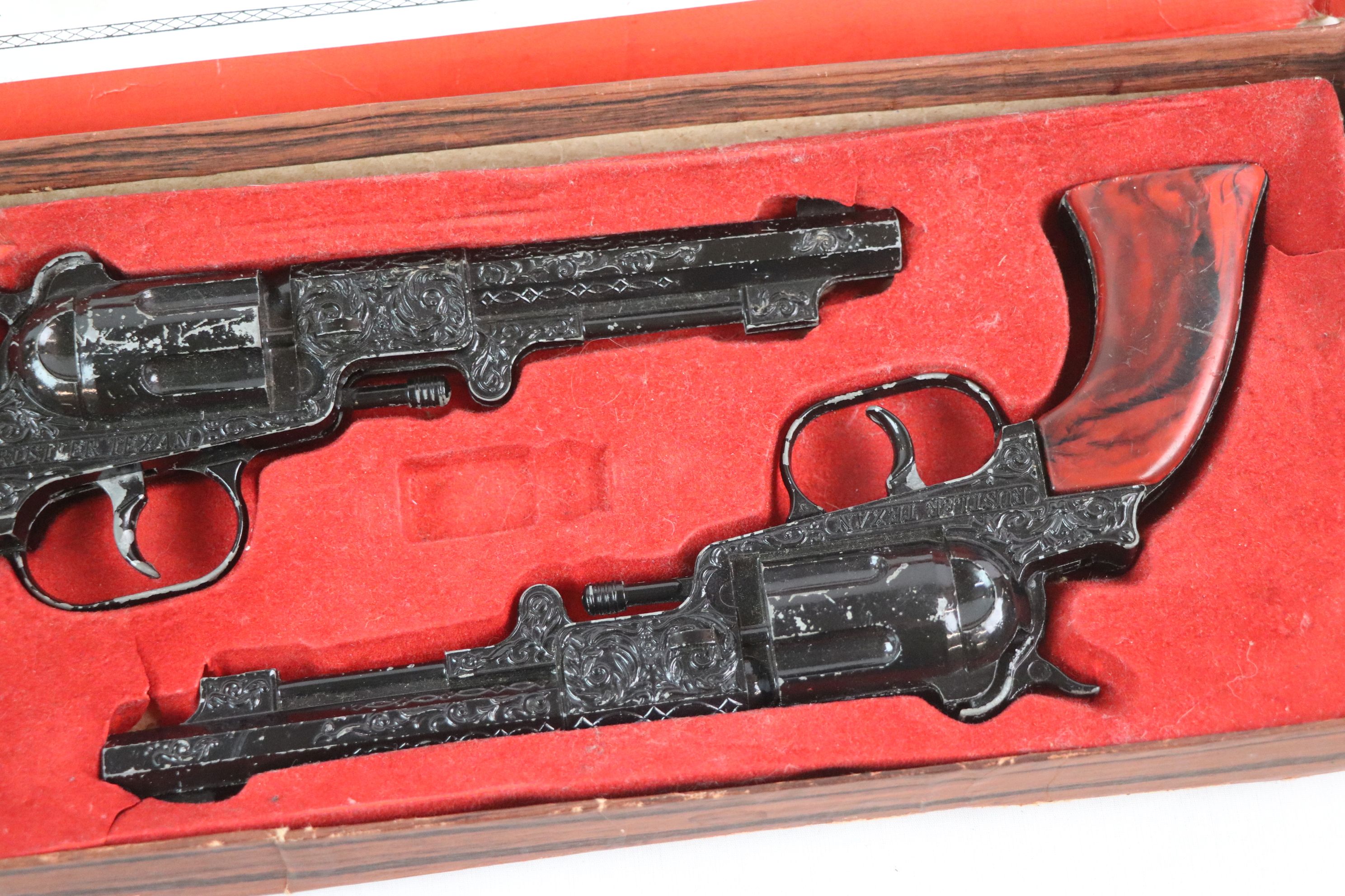 Boxed Crescent Matching Pair Texan Pistols black & red finish - Image 5 of 6