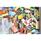 Collection of vintage play worn diecast models to include Corgi, Dinky, Matchbox etc