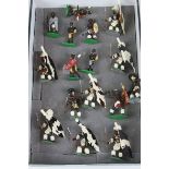 16 metal Zulu figures, to include Shako Wales, gen gd