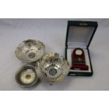 A Small Collection Of Pakistan Militaria To Include Three Silver Plated Bowl From The Pakistan