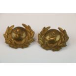 A Pair Of The Border Regiment Militia Battalion Collar Badges, Both With Twin Loop Fixings To The