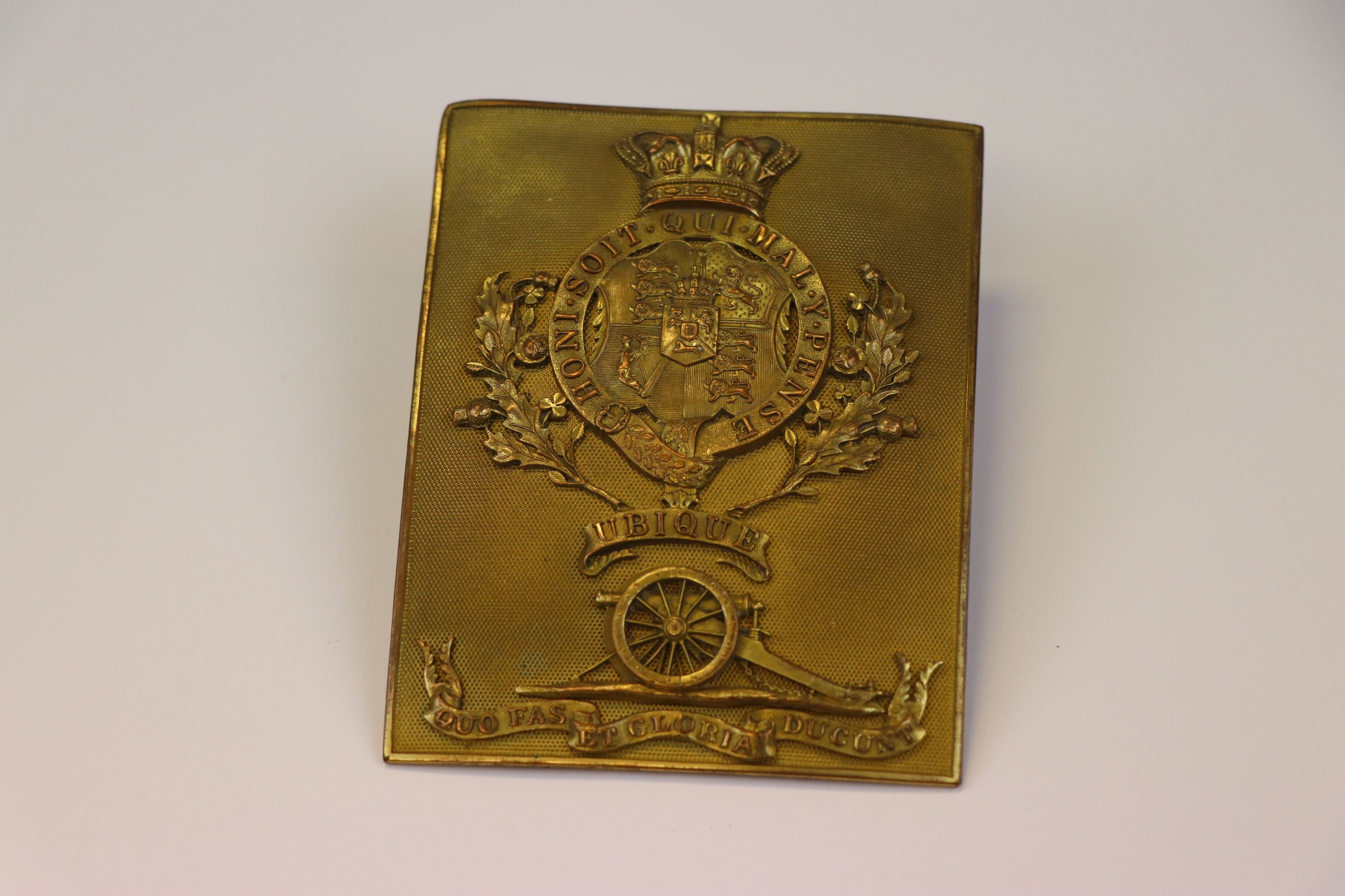 A Victorian Officer's Rectangular Gilt Shoulder Belt Plate Of The Royal Regiment Of Artillery,