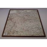 A Framed And Glazed World War Two / WW2 Silk Escape Map Of Northern Europe.