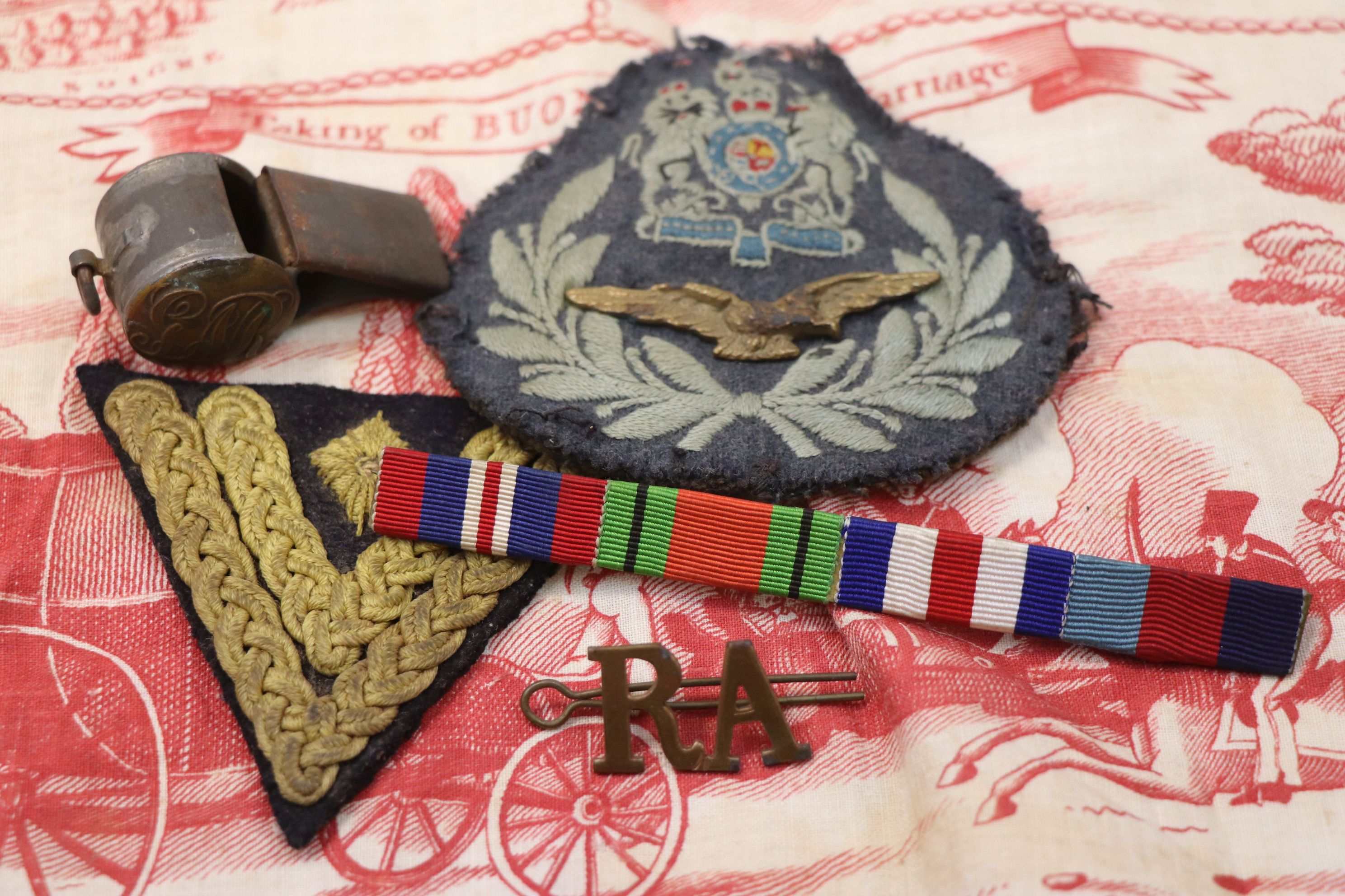 A Small Collection Of Militaria To Include A World War Two Royal Air Force Cloth Badge, A Whistle, A - Image 3 of 5