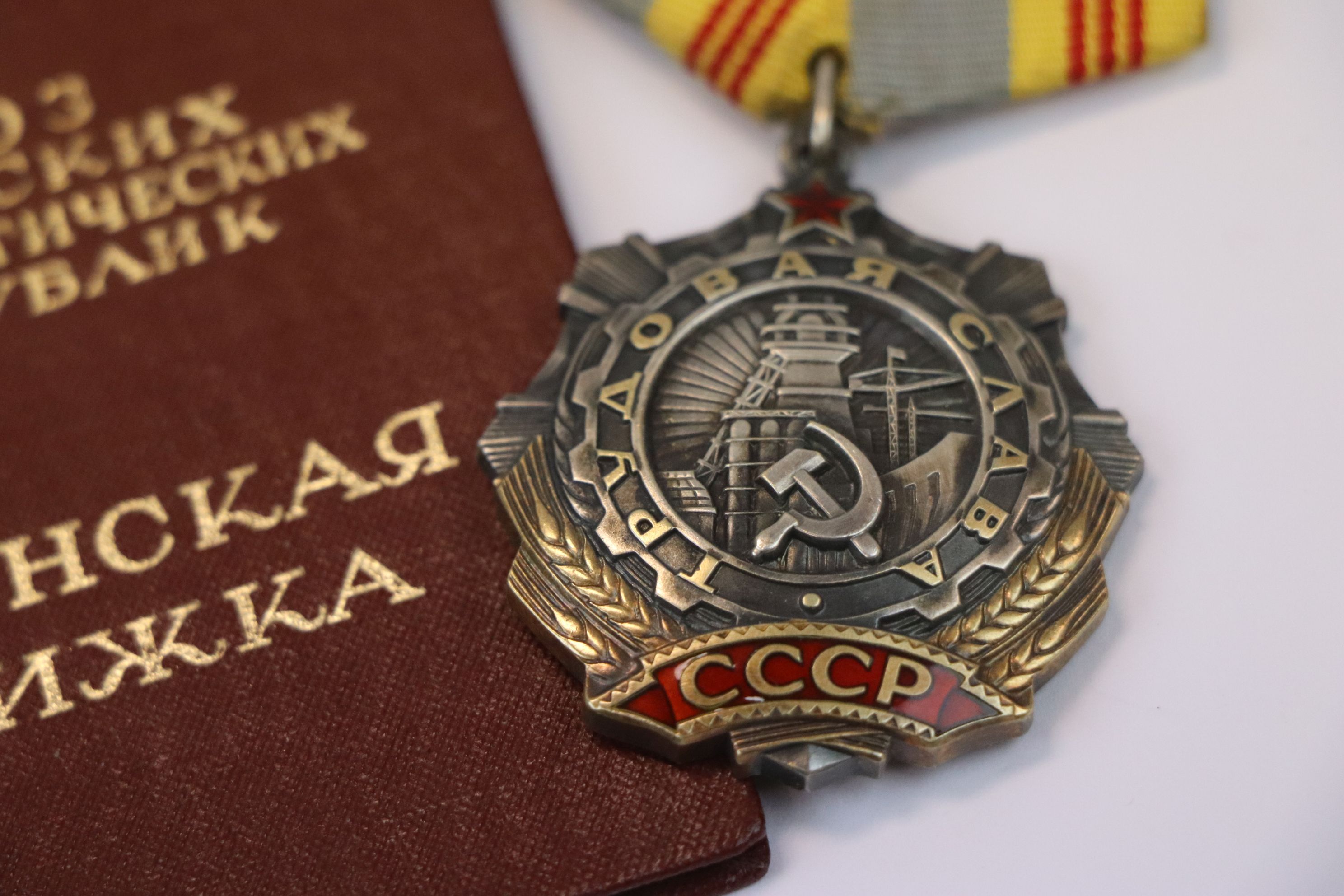 A Full Size Russian / Soviet Order Of Labour Glory Medal, Class 3, In White Metal With Enamel - Image 5 of 6