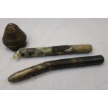 Two World War Two / WW2 Lancaster Bomber Pilot Tubes Both Air Ministry Marked Together With A Bomb