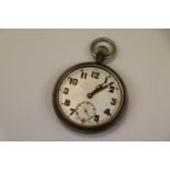 A Vintage British Military Issued Pocket Watch, GS/TP 086650, Marked With The Broad Arrow To The