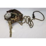 A Royal Air Force / RAF World War Two / WW2 Pilots Leather Flight Helmet With Goggles And Ear