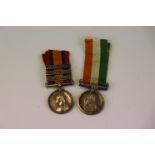 A Kings South Africa Miniature Medal Together With A Miniature Queens South Africa Medal With