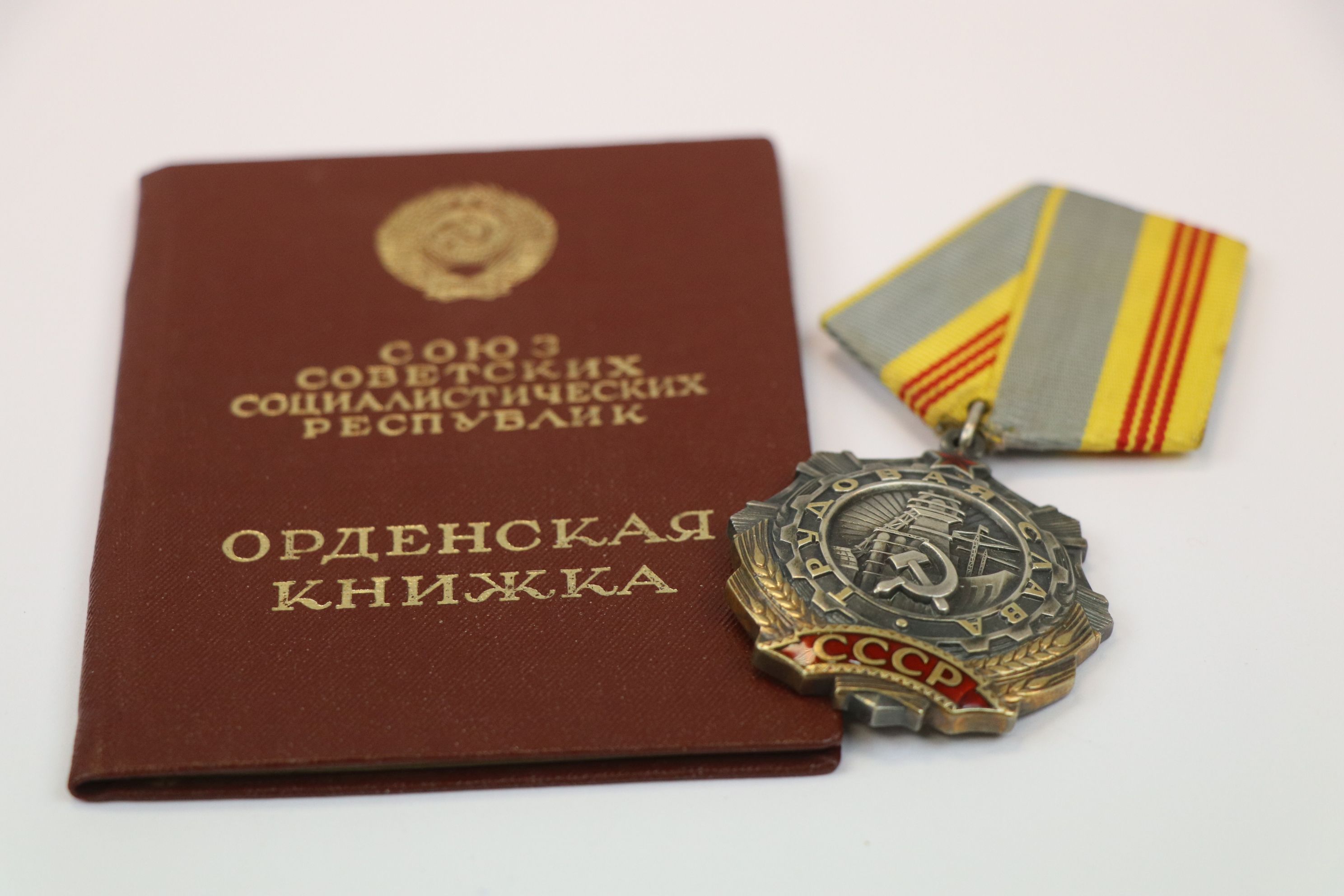 A Full Size Russian / Soviet Order Of Labour Glory Medal, Class 3, In White Metal With Enamel - Image 3 of 6