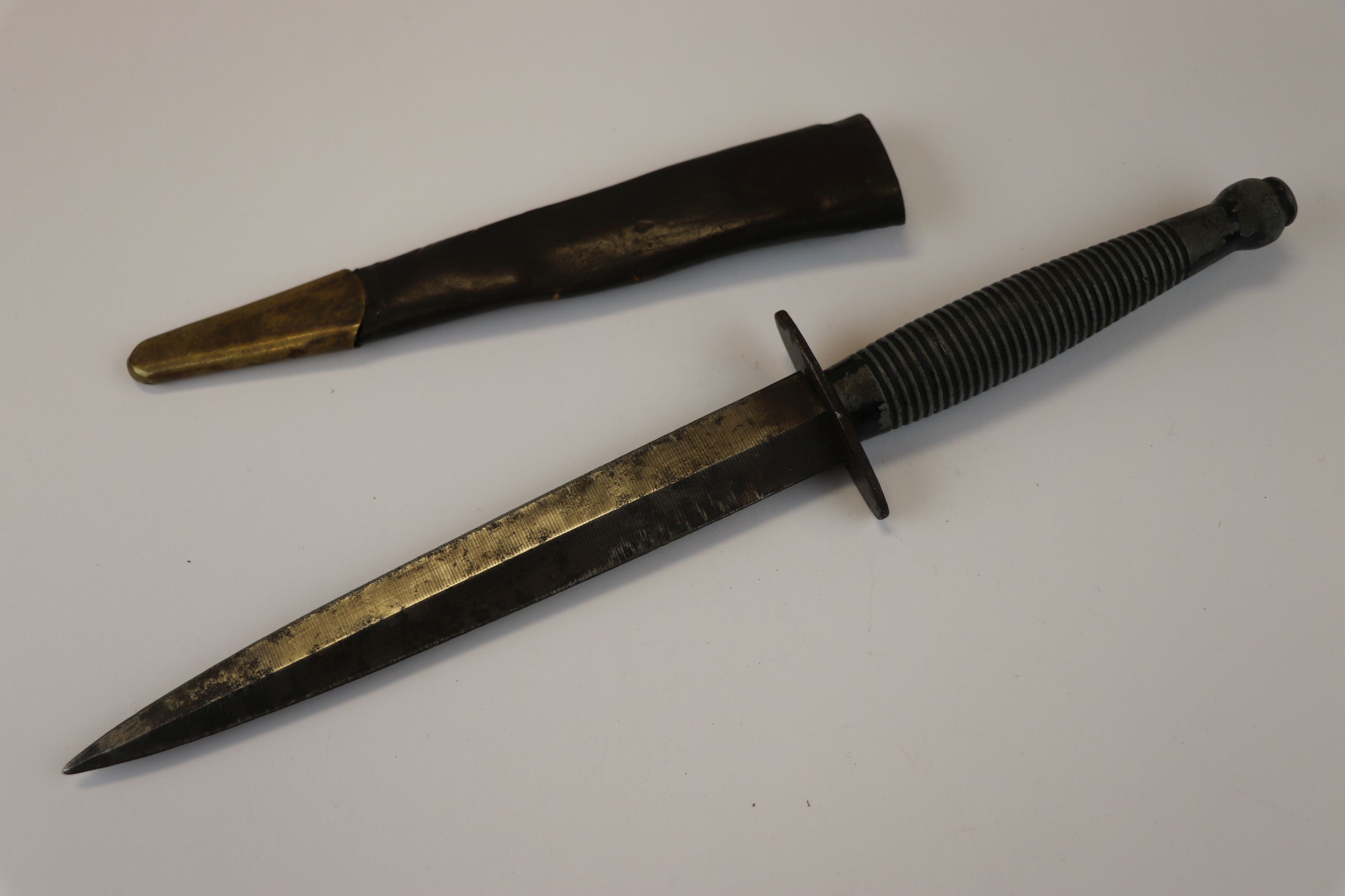 A Scarce SAS (Special Air Service) Sykes-Fairbairn Commando Dagger. With Etched Blade."WHO DARES