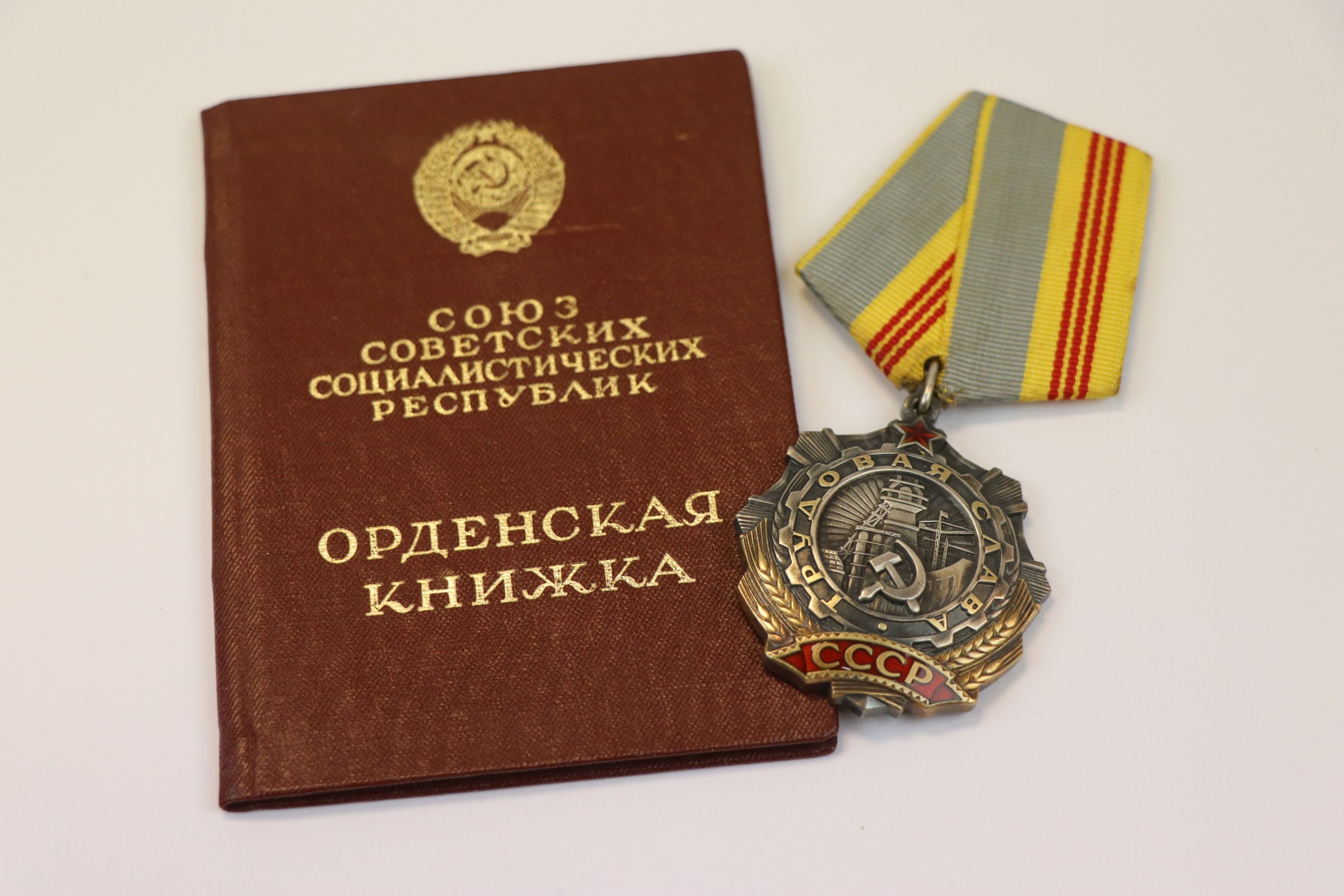 A Full Size Russian / Soviet Order Of Labour Glory Medal, Class 3, In White Metal With Enamel - Image 2 of 6