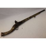 An Antique Late 19th Century Afghan / North African Gun With Decorative Inlay The Stock, Firing