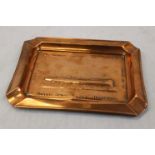 A Copper Ashtray Made From The Copper Removed From The Ex German U-Boat / Submarine "DeutshLand"