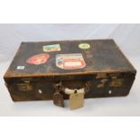 A Vintage Leather Suitcase Attributed To Colonel J.A. Schiller.