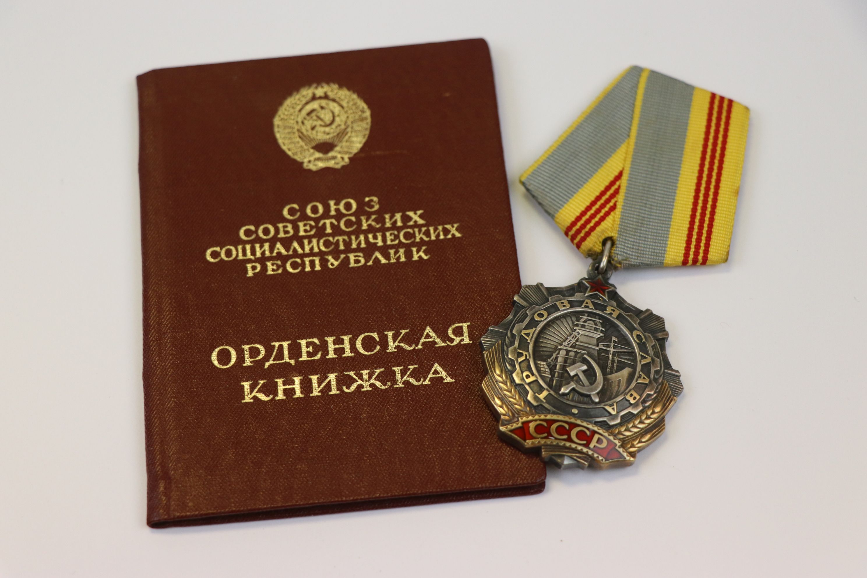 A Full Size Russian / Soviet Order Of Labour Glory Medal, Class 3, In White Metal With Enamel