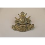A Kings Crown 4th Volunteer Battalion Of The Notts & Derby Regiment White Metal Cap Badge With