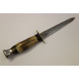 A Vintage William Rogers Hunting Sheath Knife With Antler Handle.