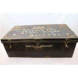 A Large Black Military Metal Trunk Belonging To F/LT Horsburgh Of Bristol.