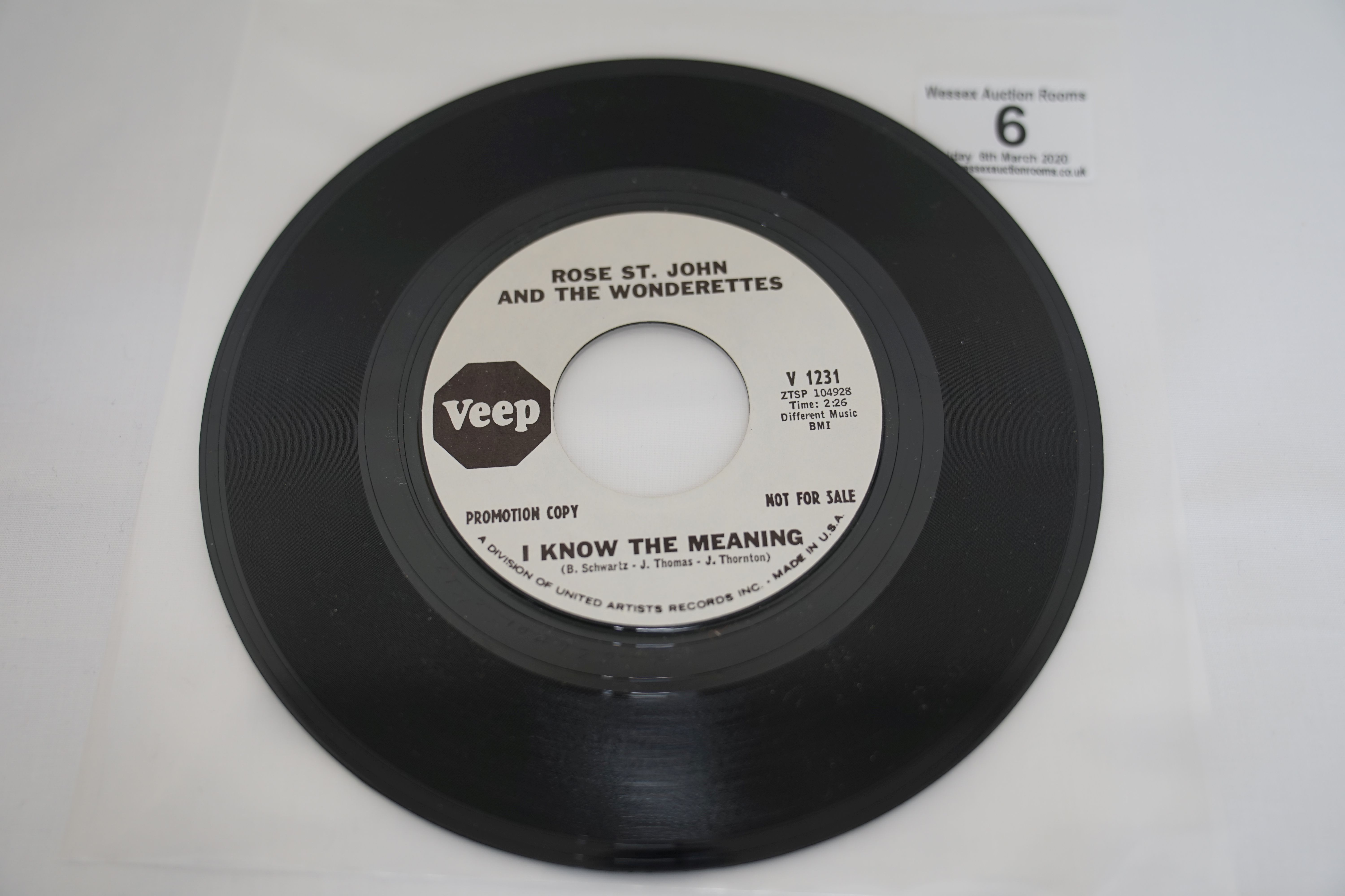 Vinyl - Rose St. John And The Wonderettes - I know The Meaning (Veep Records V1231 Promo) NM - Image 2 of 5