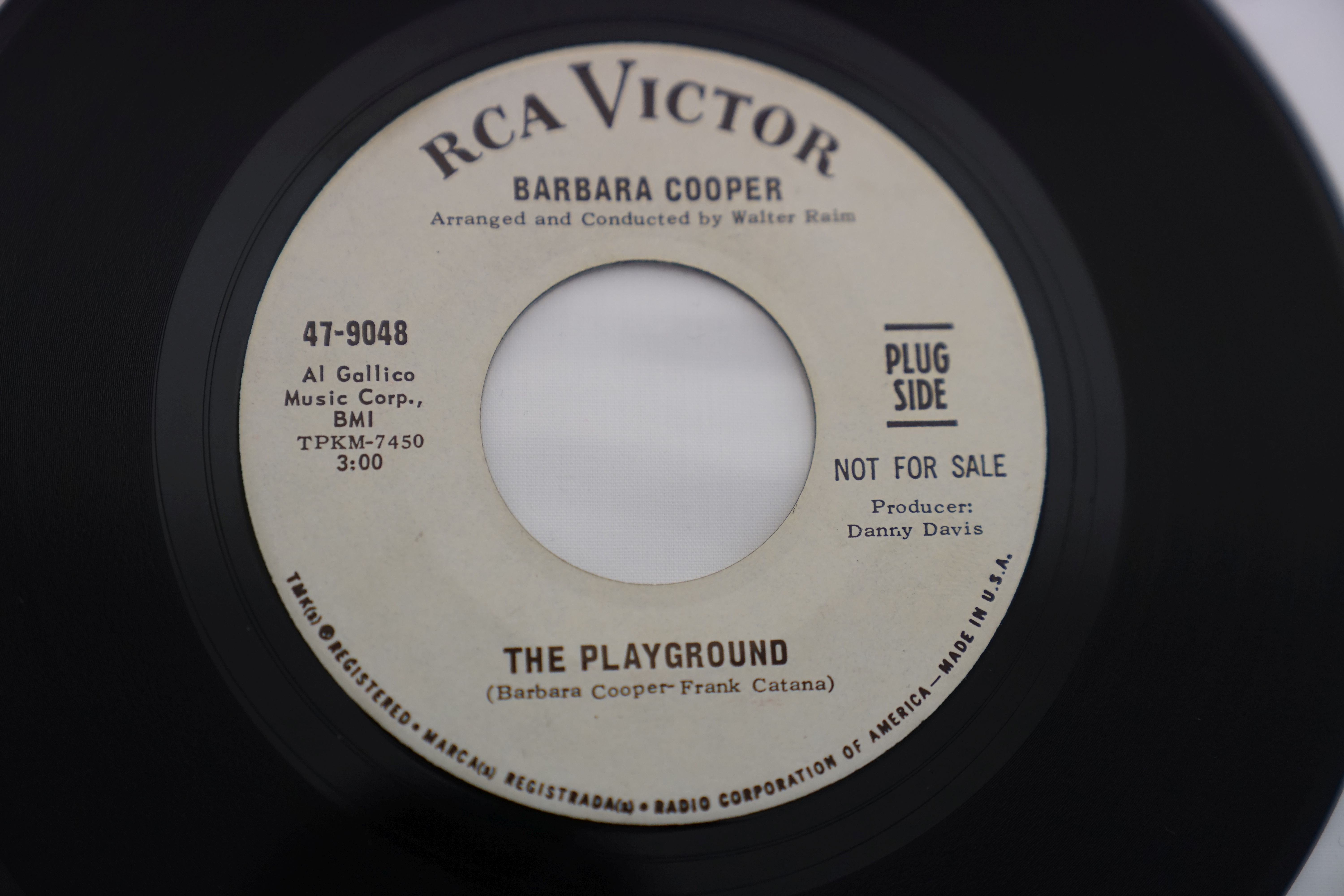 Vinyl - Barbara Cooper - The Playground (RCA Victor 47-9048 Promo) NM archive. A pristine archive - Image 3 of 5