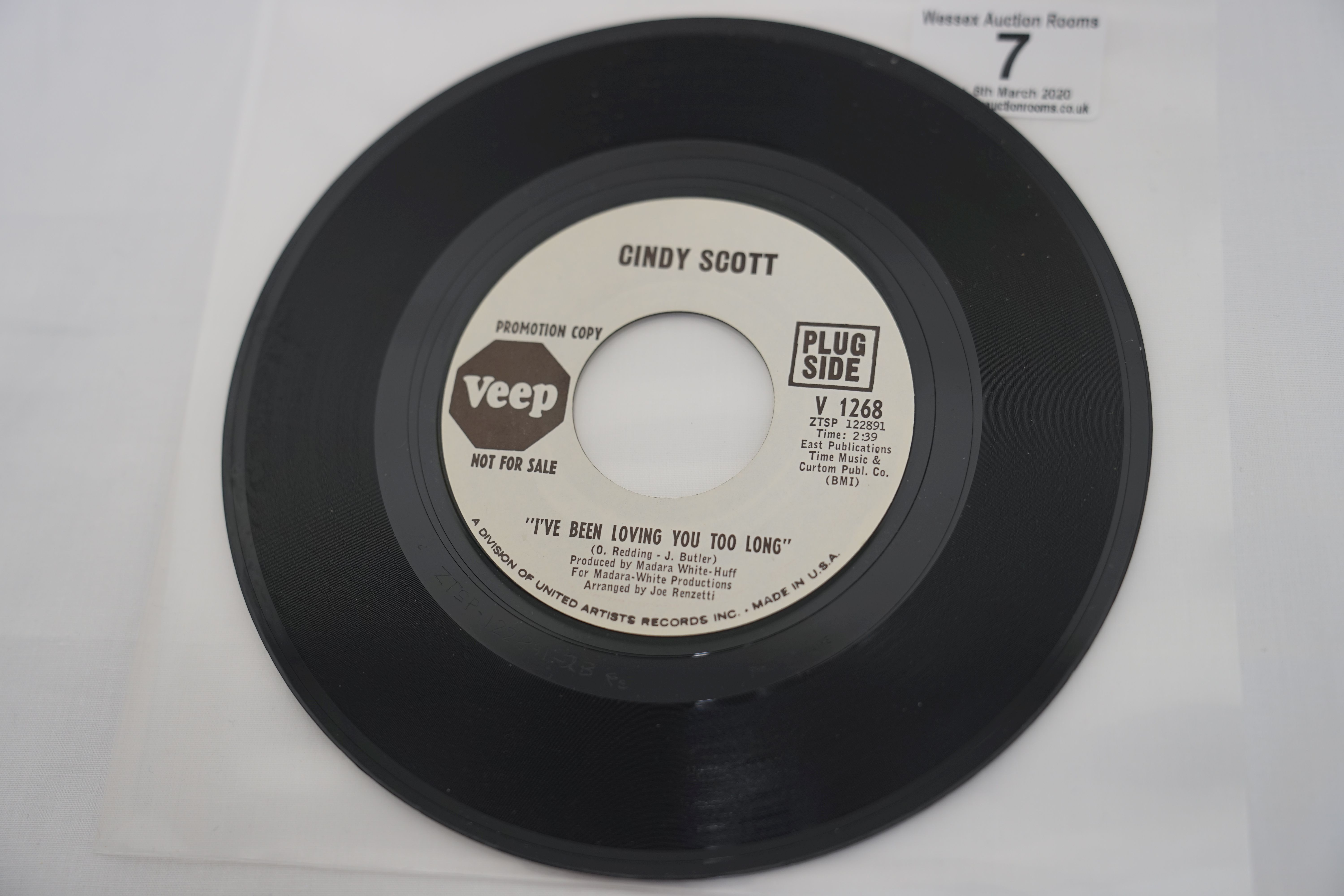 Vinyl - 2 rare original 1st pressing Veep Records Promo US Northern Soul singles - Cindy Scott - I' - Image 6 of 9