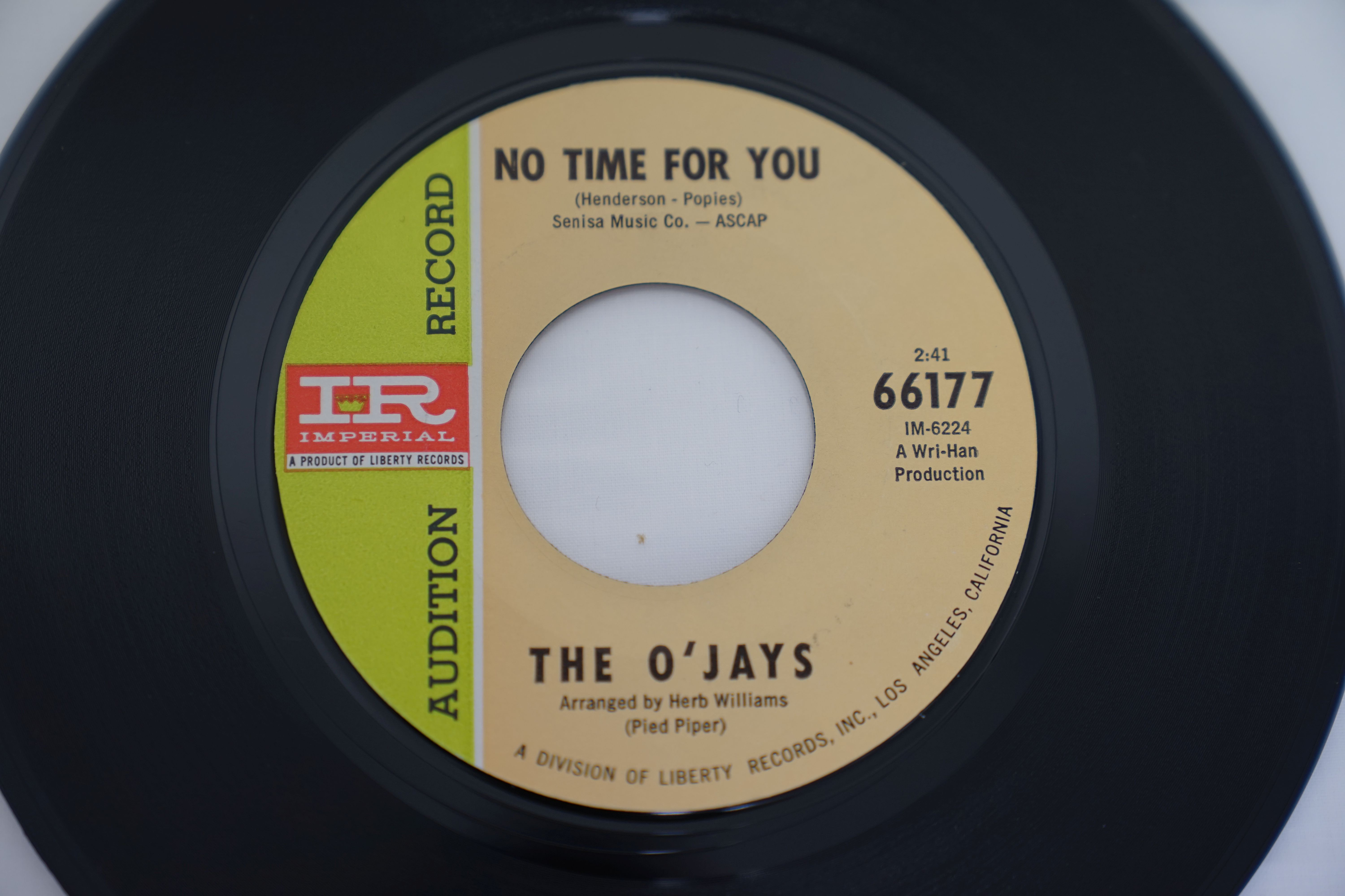 Vinyl - The O'jays - 2 Rare original US 1st pressings Northern Soul Promos on Imperial Records. No - Image 3 of 10