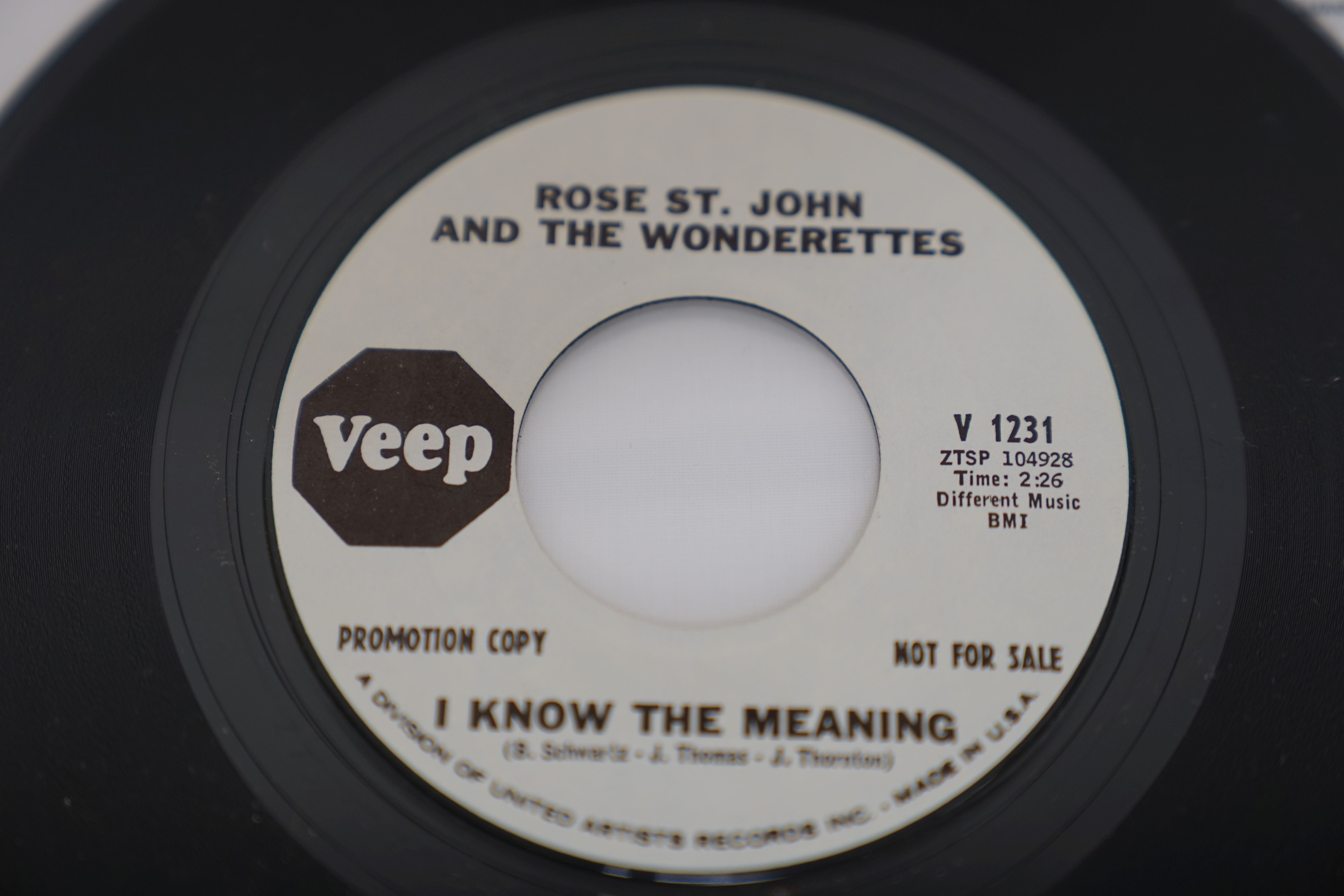 Vinyl - Rose St. John And The Wonderettes - I know The Meaning (Veep Records V1231 Promo) NM - Image 5 of 5