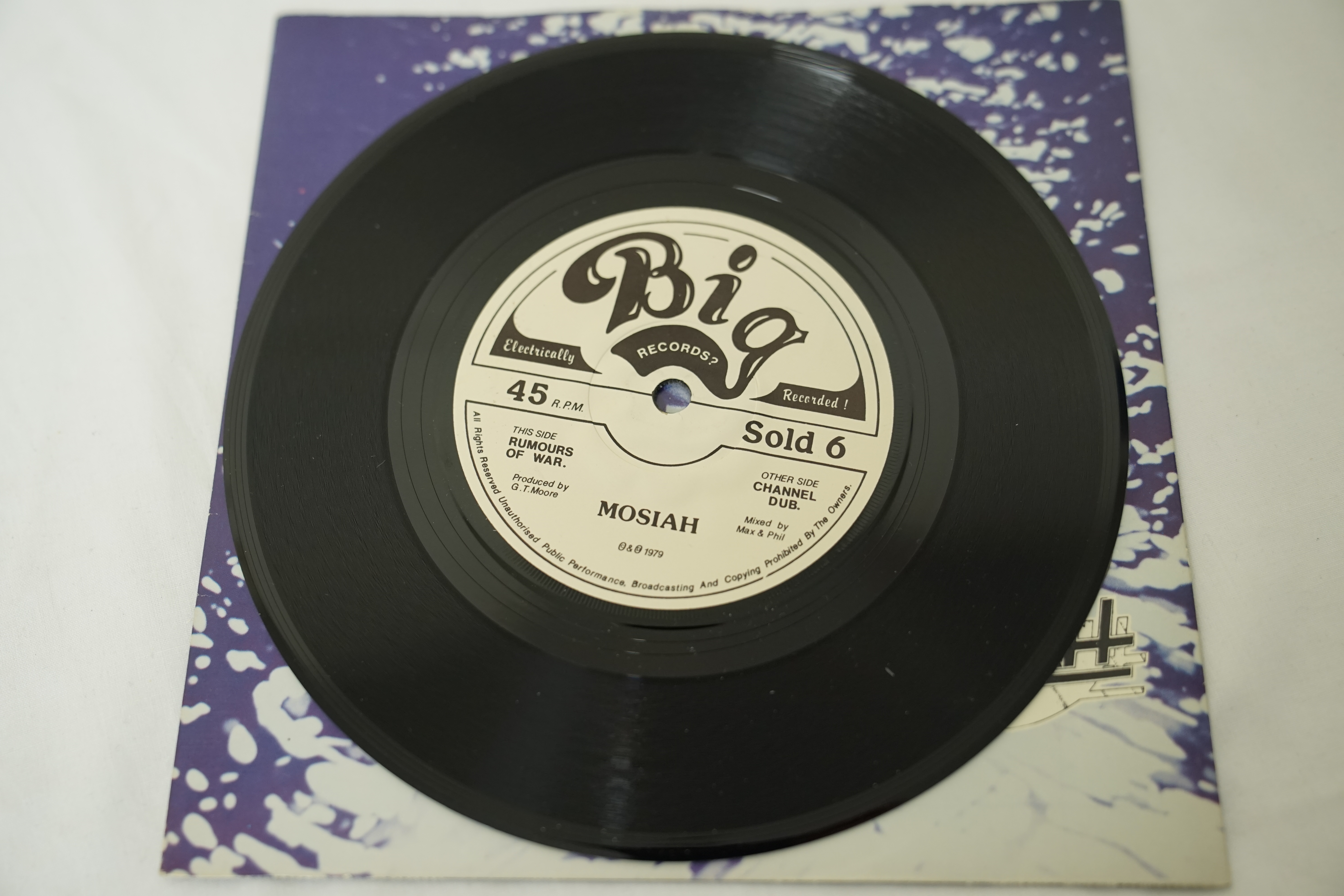 Vinyl - Mosiah - Channel Dub / Rumours Of War (Big Records SOLD 6 DEMO PROMO) NM archive - Image 2 of 4