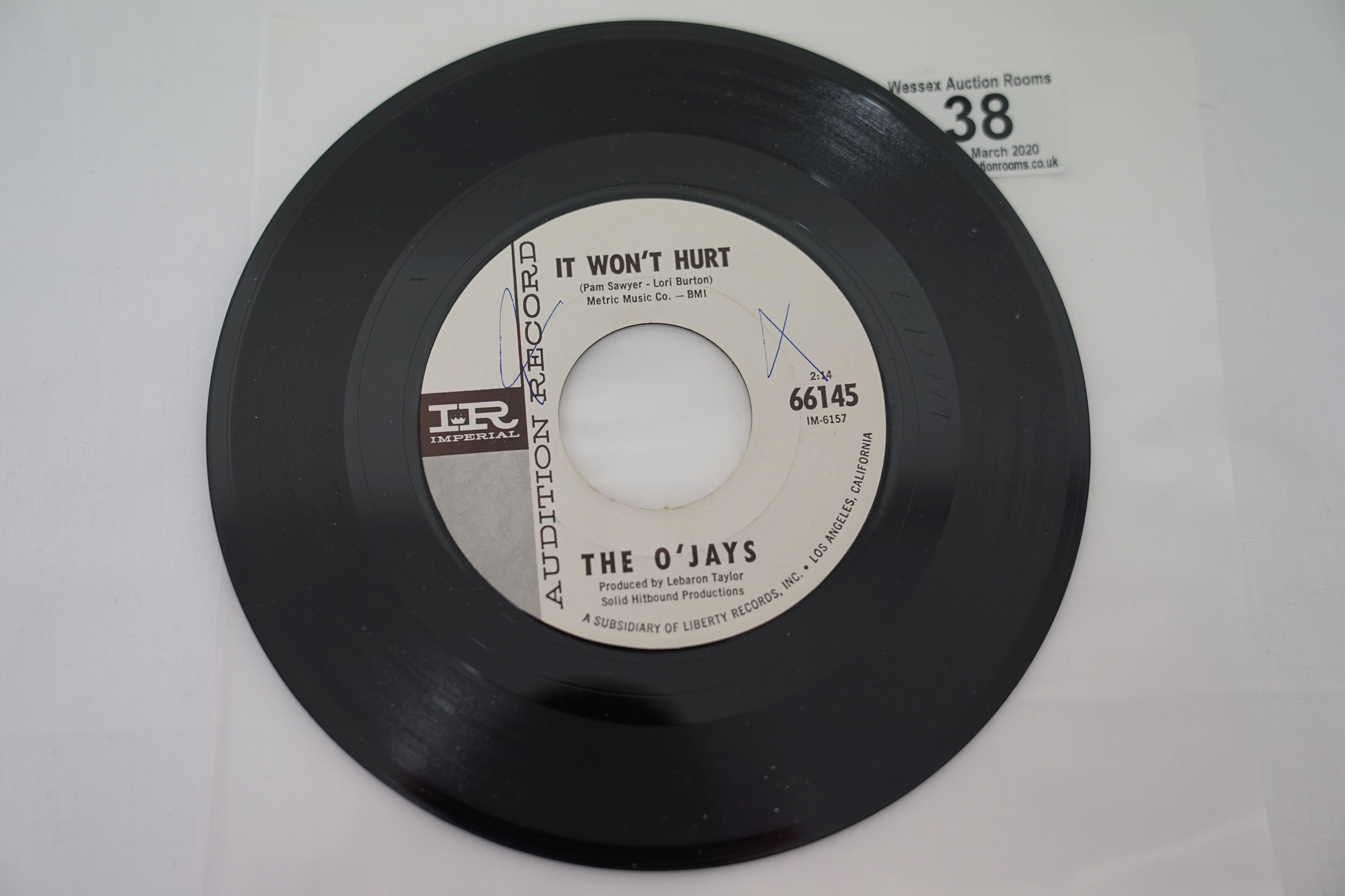 Vinyl - The O'jays - 2 Rare original US 1st pressings Northern Soul Promos on Imperial Records. No - Image 6 of 10