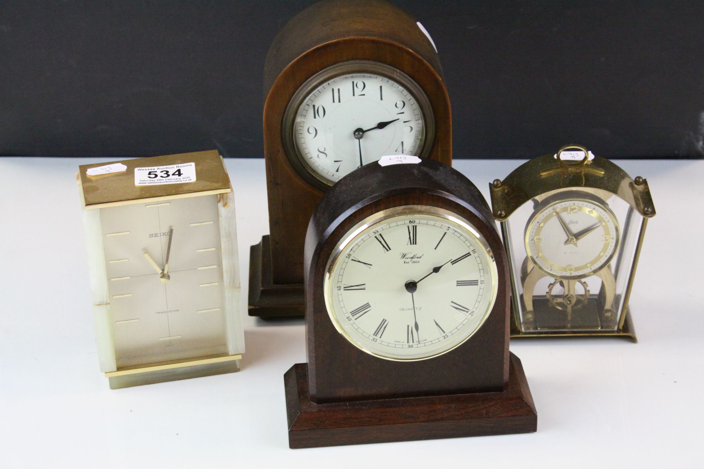 Vintage Wooden Mantle Clock With Inscription Dated 1919 Seiko vintage-wooden-mantle-clock-with-inscription-dated-1919-seiko
