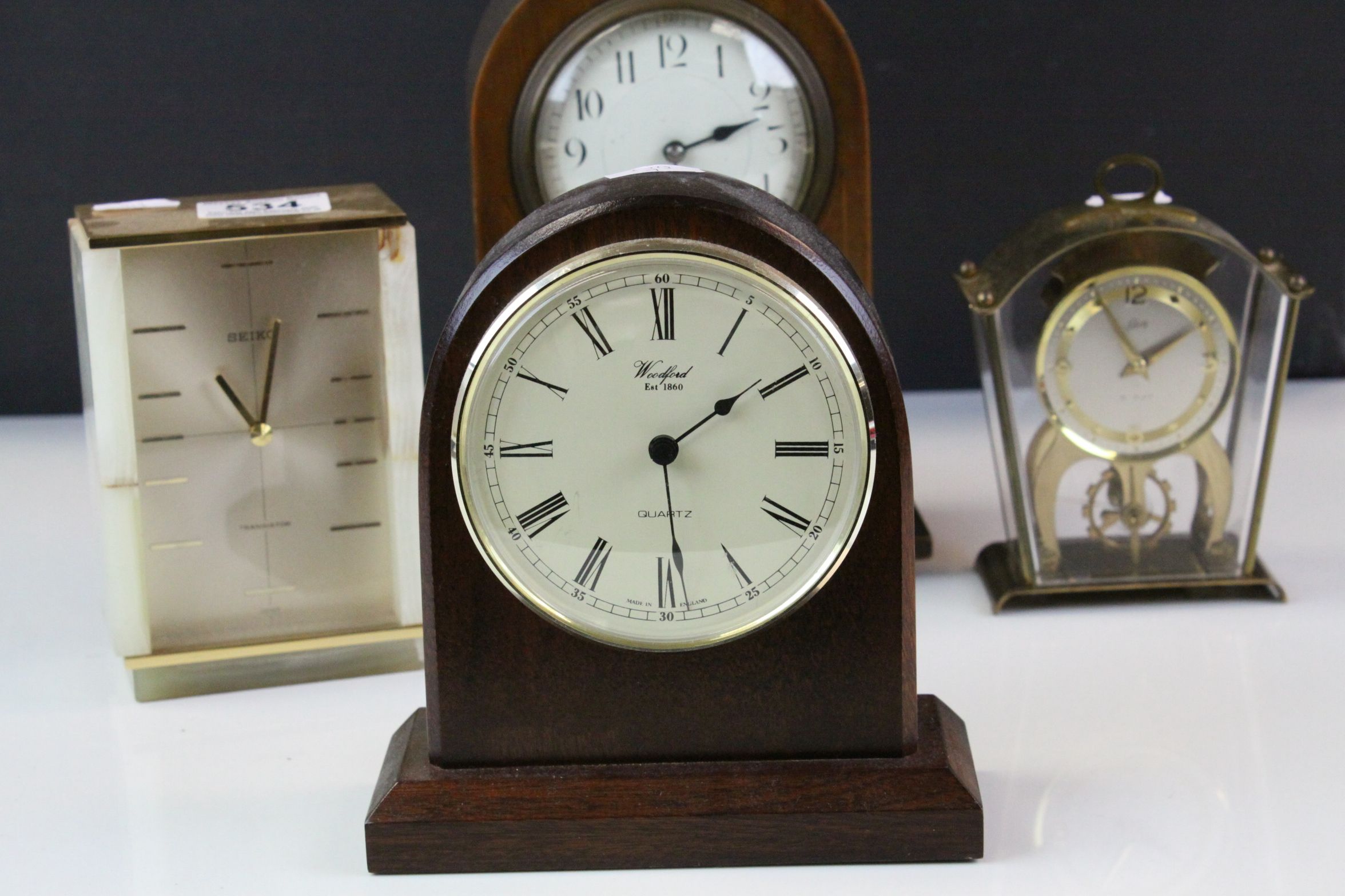 Vintage Wooden Mantle Clock With Inscription Dated 1919 Seiko vintage-wooden-mantle-clock-with-inscription-dated-1919-seiko