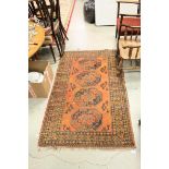 Oriental ' Kayam ' Orange and Black Ground Rug, 170cms x 102cms