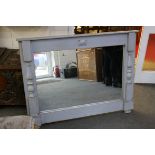 Substantial Painted Pine Overmantle Mirror