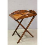 Mahogany Butler's Tray on Folding Stand, 92cms wide x 80cms high