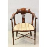 Edwardian Inlaid Elbow Tub Chair