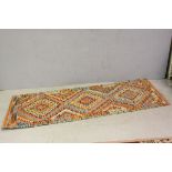 Vegetable Dye Wool Chobi Kilim Runner, 195cms x 69cms