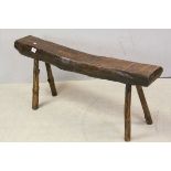 Substantial Rustic Elm Hearth Stool