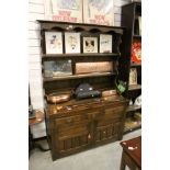 18th century Style Oak Dresser, the back with Two Shelves above a base with three small drawers