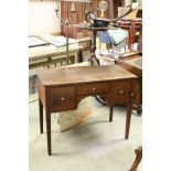 19th century Oak Desk / Side Cabinet with an arrangement of Three Drawers, raised on square tapering